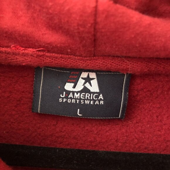 Alabama Crimson Tide Mens Pullover Drawstring Hoodie By J. America Red Size L - Picture 4 of 5